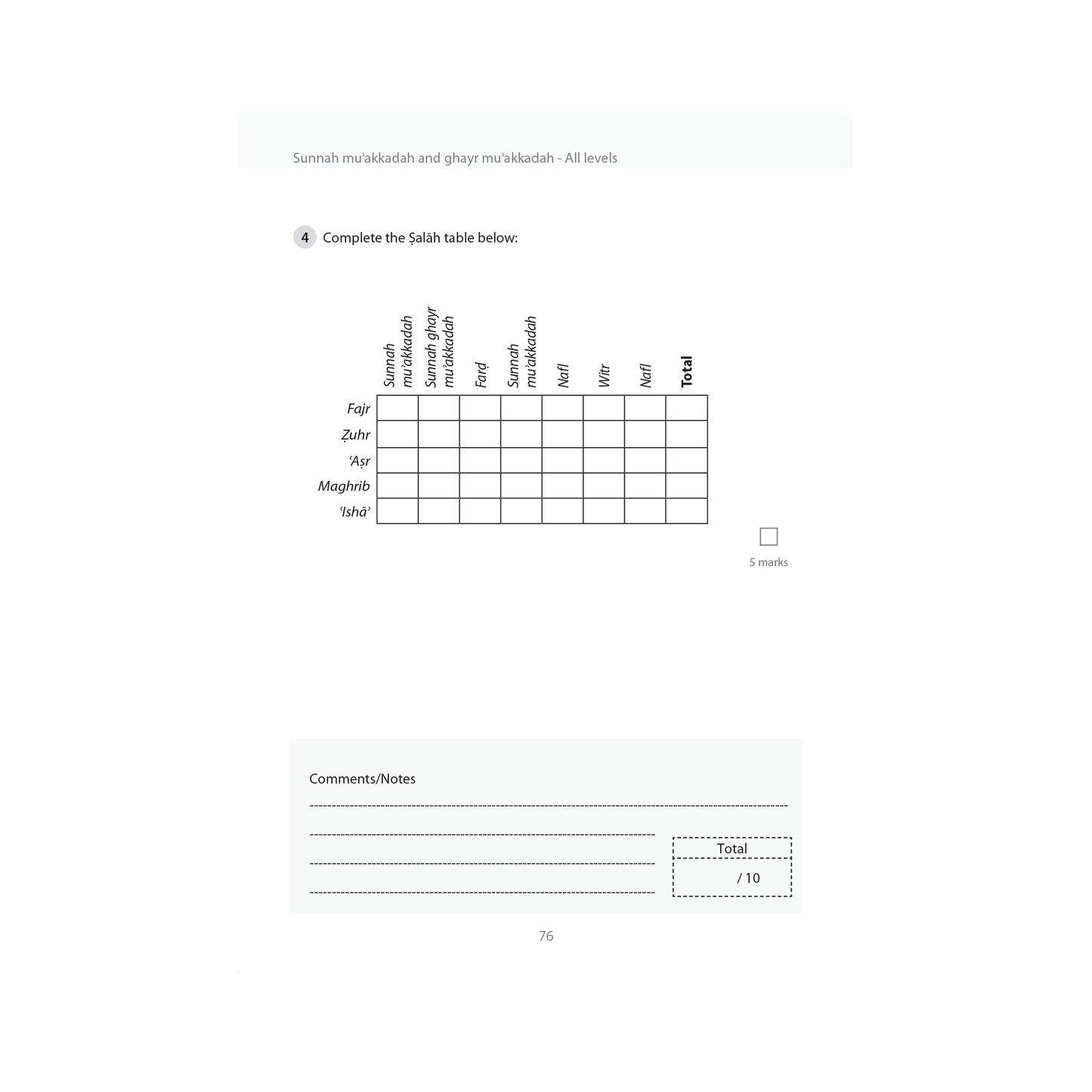 Islamic Studies: Workbook 5