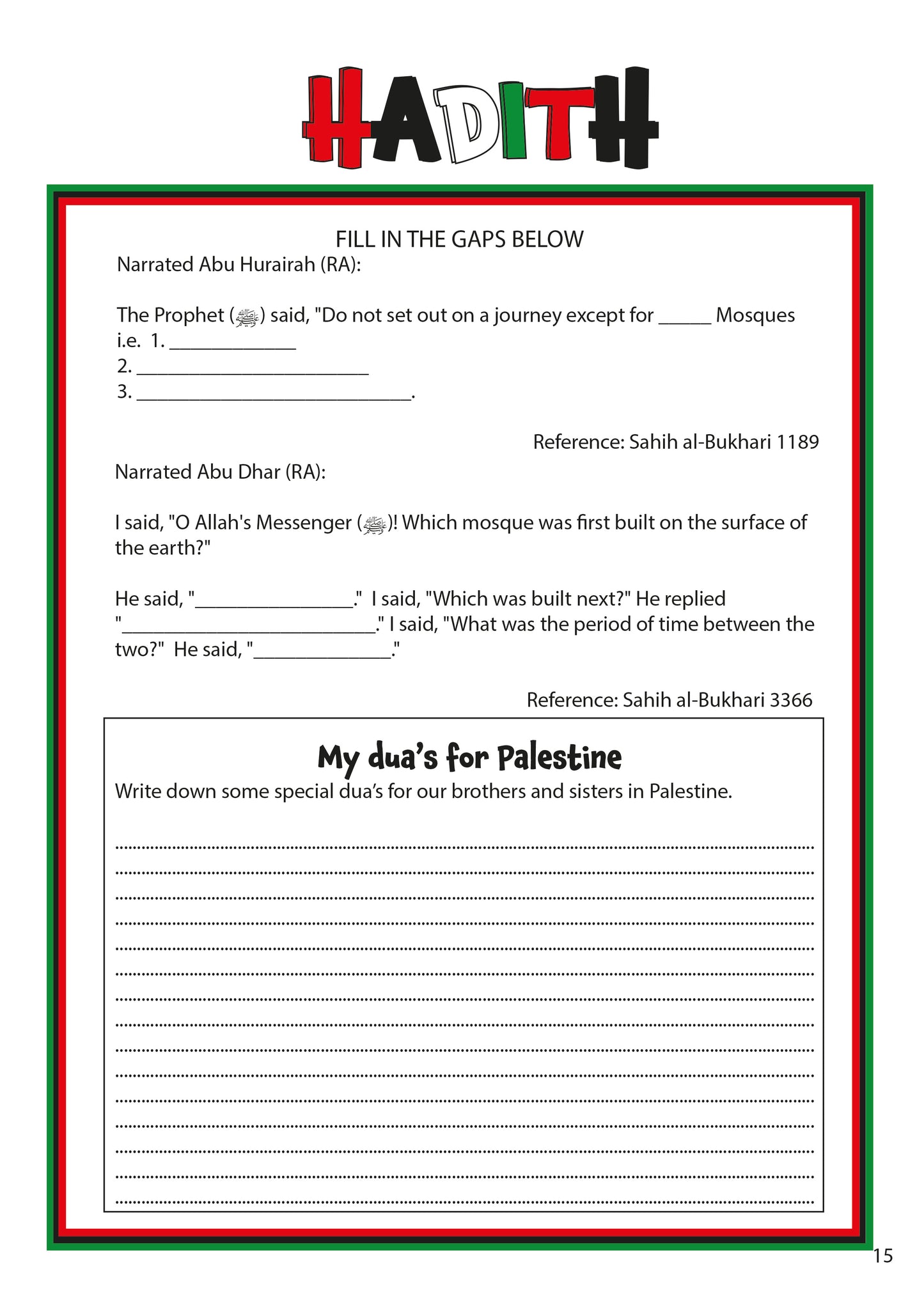 Palestine Activity Book