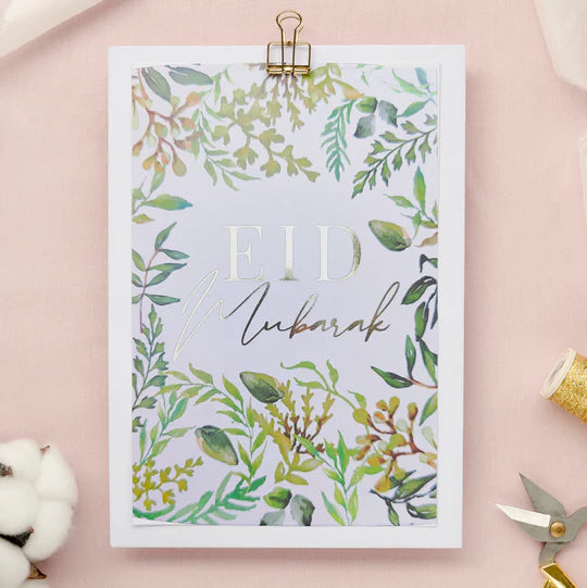 Eid Mubarak Cards - Green & Gold (Pack of 5)