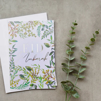 Eid Mubarak Cards - Green & Gold (Pack of 5)