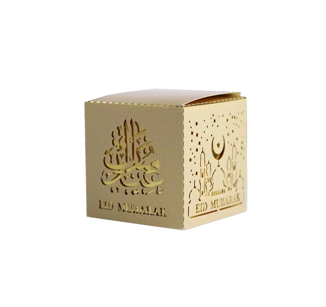 Eid Mubarak Candy Sweet Gift Boxes - Pack of 5 - (Gold & Gold)