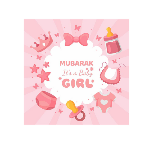 Mubarak It's a Girl Card
