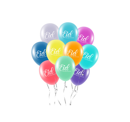 Eid Mubarak Balloons - Letters - Multicolour