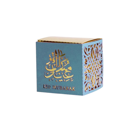 Eid Mubarak Candy Sweet Gift Boxes - Pack of 5 - (Blue & Gold)